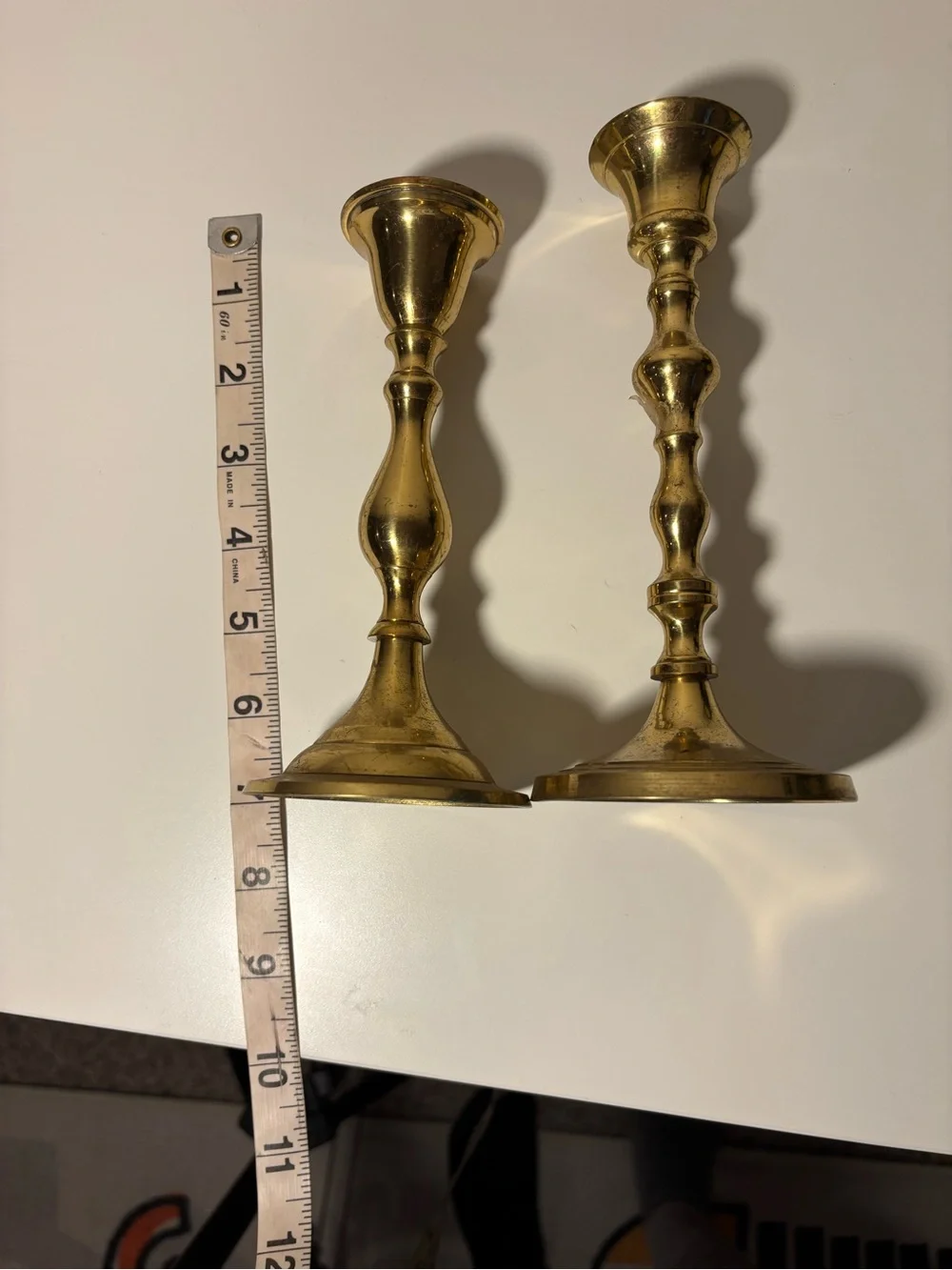 Brass Candlestick Holders with Gold Finish set of 2